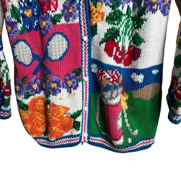 Vintage 90s Eagle’s Eye Cardigan Knitted Sweater - Picture 2 of 8